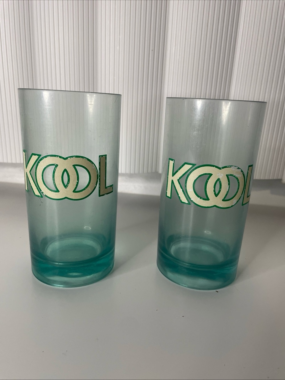 Kool Cigarette Set of 2 Vintage Acrylic Cups 10ozs 1970s Branding Thermaserv
